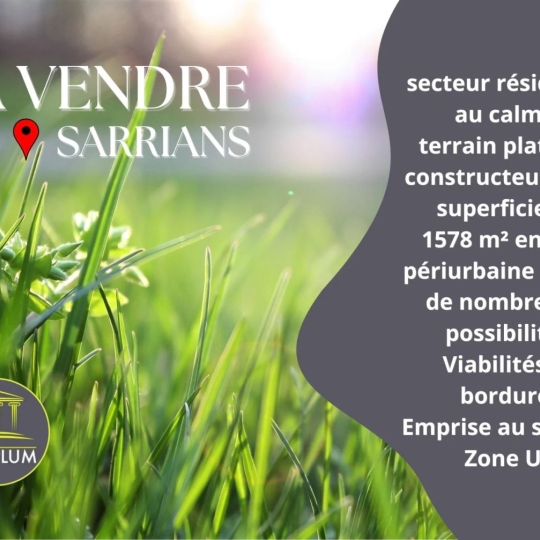 AGENCE TEMPLUM : Terrain | SARRIANS (84260) | m2 | 208 000 € 