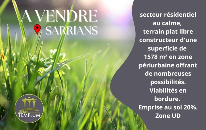 Terrain SARRIANS 208 000 € Terrain SARRIANS 208 000 €